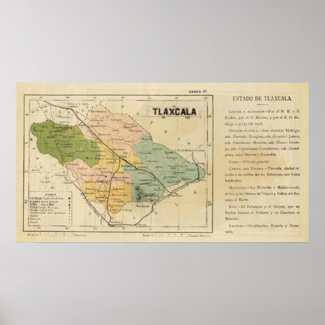 Póster Tlaxcala, México (Frente)