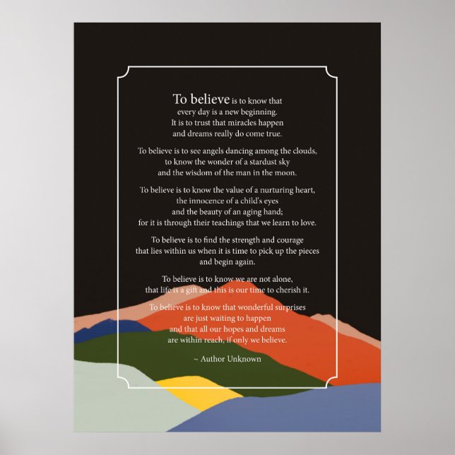 Póster To Believe Poster (Frente)