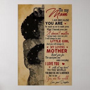 Póster to my beautiful mom, mothers day gifts
