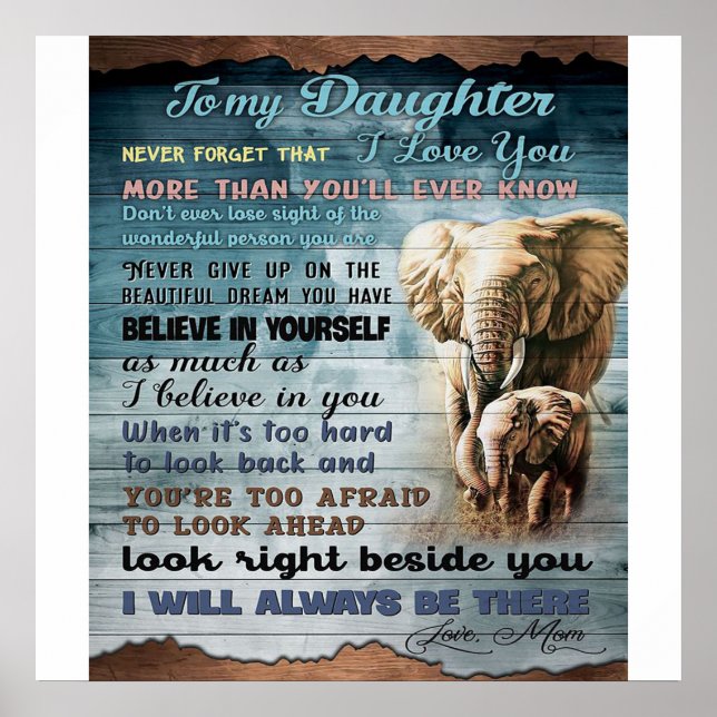 Póster To My Daughter Funny Gift | Family Present (Frente)