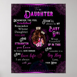 Póster To My Daughter Gift, Love Letter Daughter And Mom