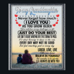 Póster To My Granddaughter, Baby Girl Birthday Gift Idea<br><div class="desc">To My Granddaughter, Baby Girl Birthday Gift Idea</div>