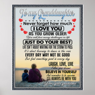 Póster To My Granddaughter, Baby Girl Birthday Gift Idea