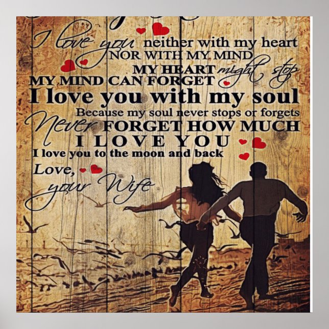 Póster To My Husband Design | Letter To Him | Lovely Gift (Frente)