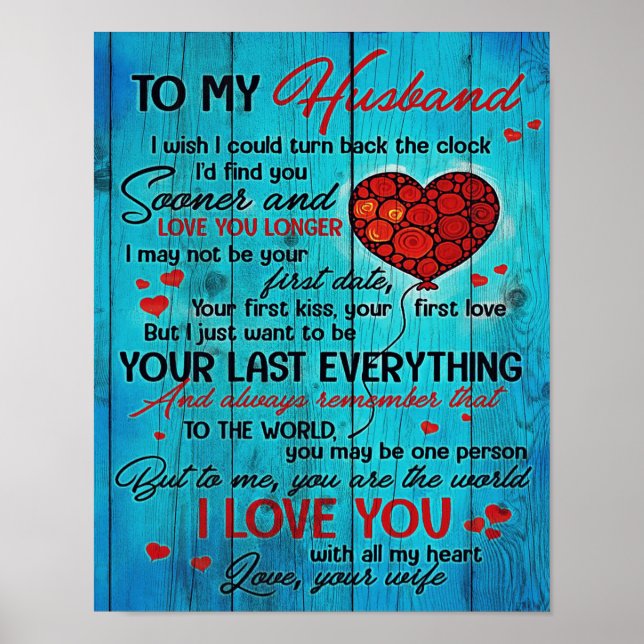 Póster To My Husband Design | Love Quotes To Husband (Frente)