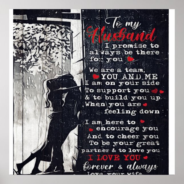 Póster To My Husband Letter | Cute Present To My Husband| (Frente)