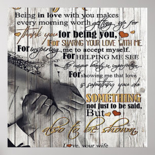 Póster To my Husband  To My Husband Letter   Cute Present
