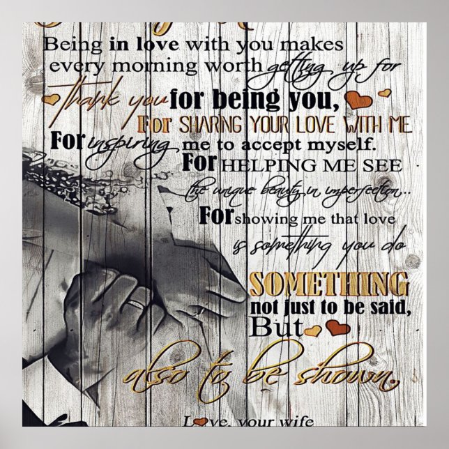 Póster To my Husband |To My Husband Letter | Cute Present (Frente)