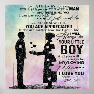 Póster To My Mom Letter, Best Gift For Mommy