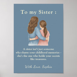 Póster To My Sister – Custom Photo Message Poster