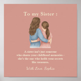 Póster To My Sister – Personalized Photo Message Poster