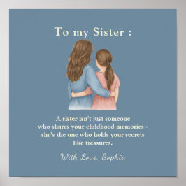 Póster To My Sister – Personalized Photo Message Poster