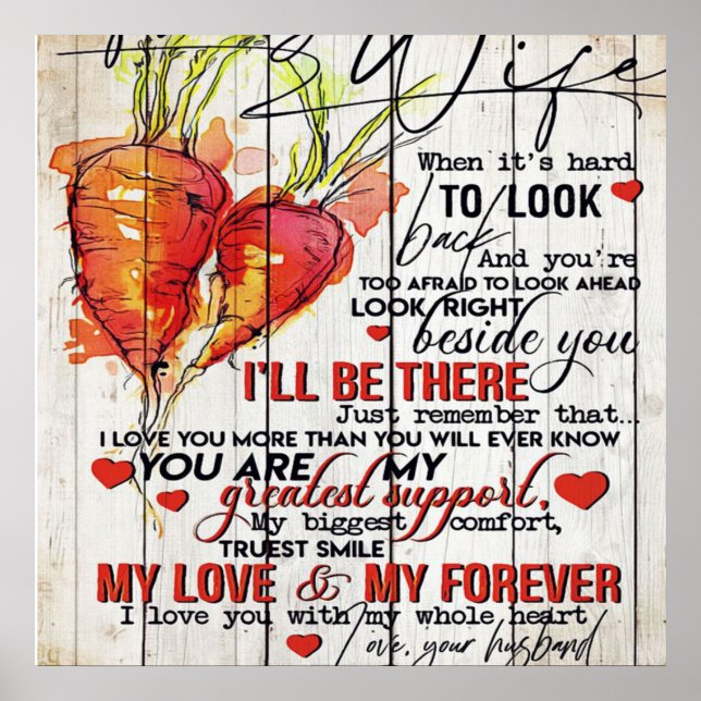 Póster To my Wife |Holiday Decoration | To My Wife Letter (Frente)