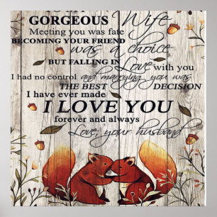 Póster To my Wife Letter   Cute Gift For Your Wife