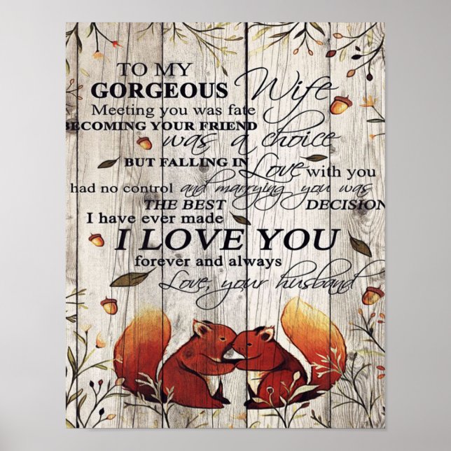 Póster To my Wife Letter | Cute Gift For Your Wife (Frente)