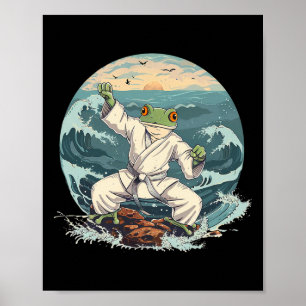 Póster Toad de Karate Taekwondo Playa Atardecer Artes Mar