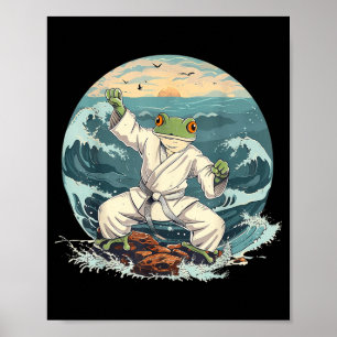 Póster Toad de Karate Taekwondo Playa Puesta de sol Artes