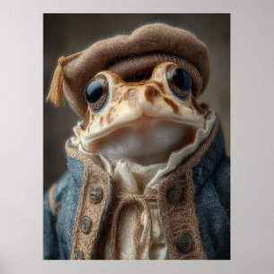Póster Toad escolar con traje de época