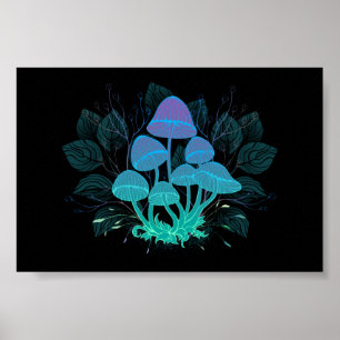 Póster Toadstools en Bushes