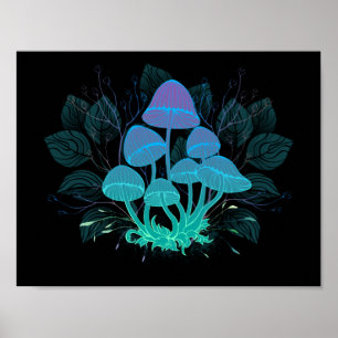 Póster Toadstools en Bushes
