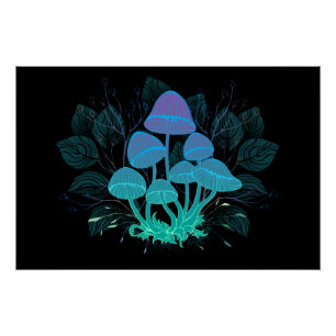 Póster Toadstools en Bushes