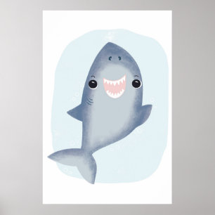 Póster Toalla de Baby Shark para niños habitación temátic