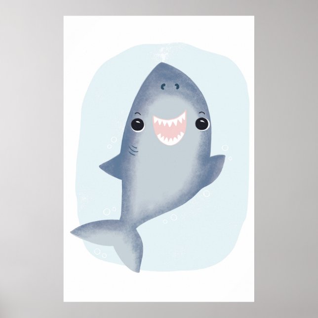Póster Toalla de tiburón para niños Habitación temática o (Frente)