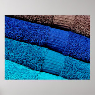 Póster Toallas azul turquesa gris