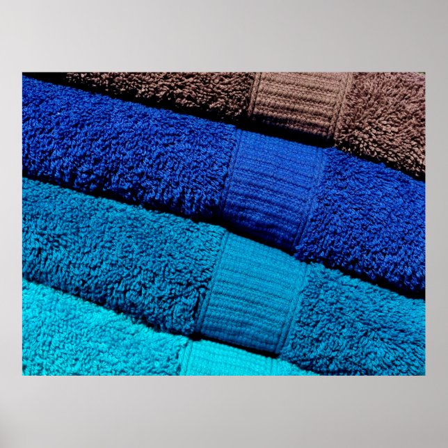 Póster Toallas azul turquesa gris (Frente)