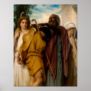 Póster Tobias diciendo adiós a su padre por Bouguereau