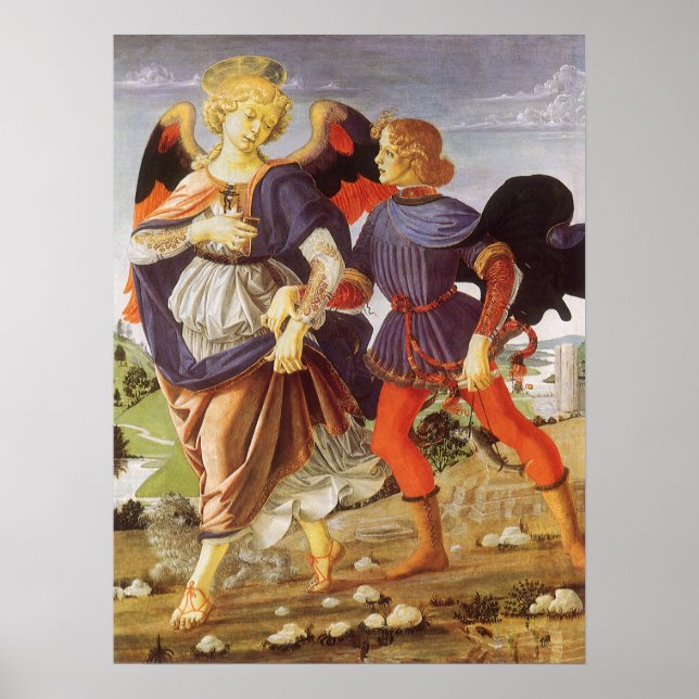 Póster Tobias y el ángel de Andrea del Verrocchio (Frente)