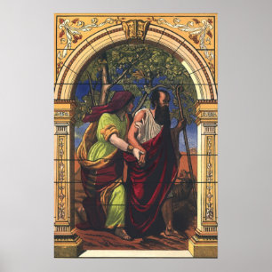 Póster Tobit ciego y esposa Anna, Religión Vintage