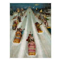 Toboganes en una noche de invierno