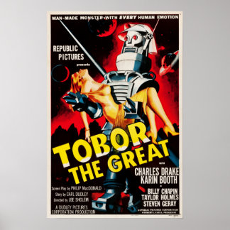 Póster Tobor El Gran Poster De Cine Retro De Robots De Sc