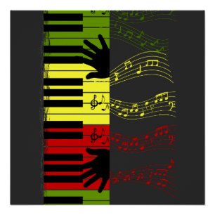 Póster Toca el Ritmo – Arte Musical de Teclas de Piano Co