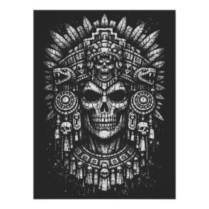Póster Tocado de cráneo azteca de BurnsInHell
