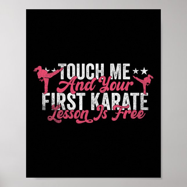 Póster Tócame y tu primera lección de karate es gratis (Frente)