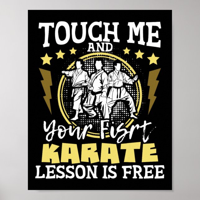 Póster Tócame y tu primera lección de karate es gratis -  (Frente)