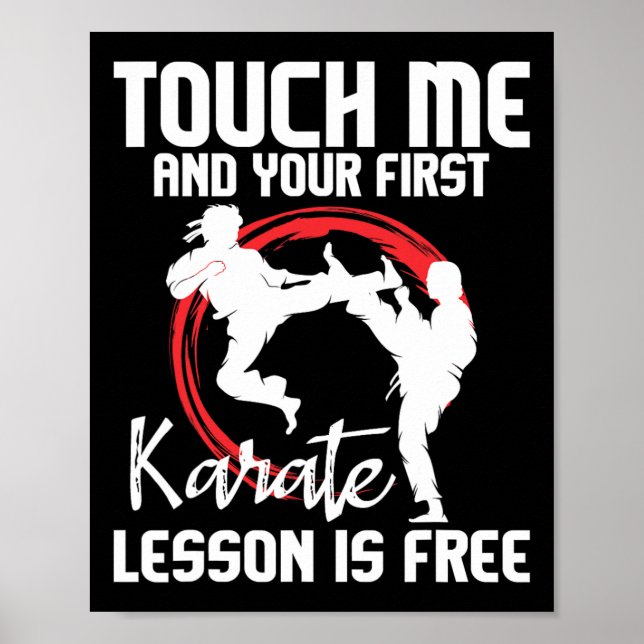 Póster Tócame y tu primera lección de karate es gratis -  (Frente)