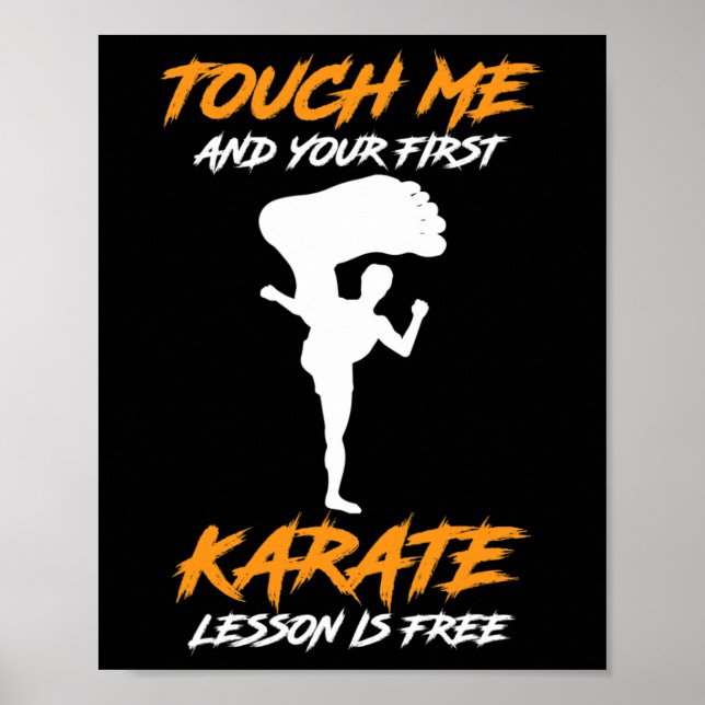 Póster Tócame y tu primera lección de karate es regalo gr (Frente)