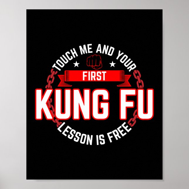 Póster Tócame y tu primera lección de kung fu es gratis (Frente)