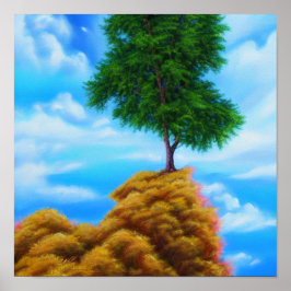 Póster Tocando al Poster de las nubes