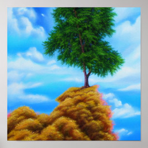 Póster Tocando al Poster de las nubes