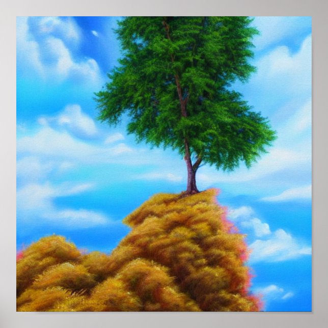 Póster Tocando al Poster de las nubes (Frente)