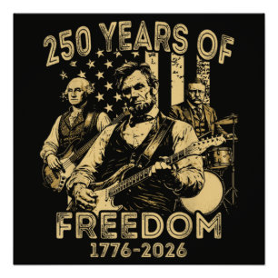 Póster Tocar la guitarra 4 de julio 250 aniversario
