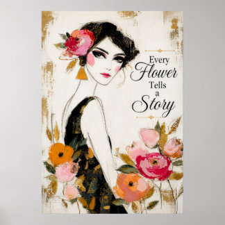 Póster Toda Flor Cuenta Una Historia Inspiración Floral