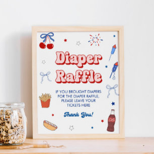 Póster Toda la lluvia de pañales para baby shower de niña