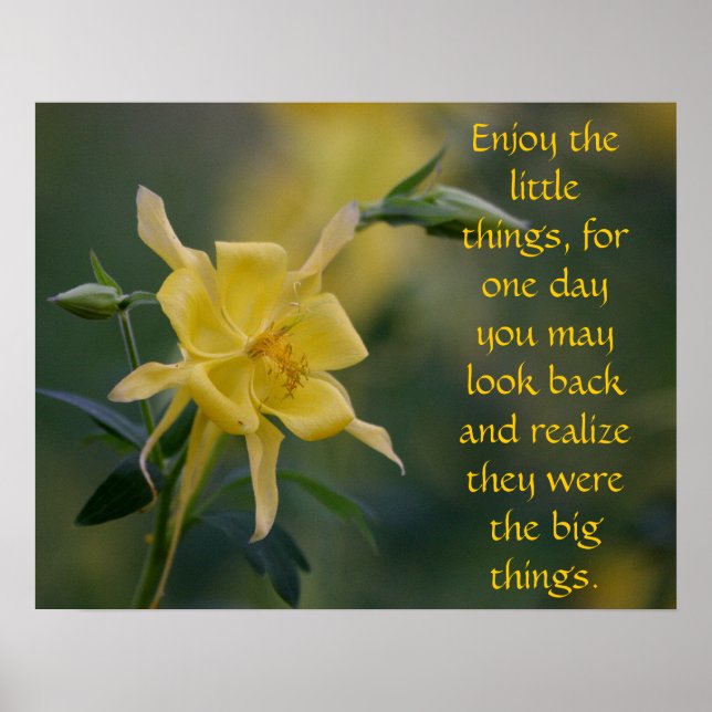 Póster Todas las cosas pequeñas flores amarillas (Frente)