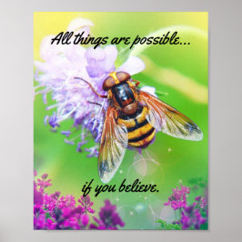 Póster Todas las cosas son posibles Bumble Bee Quote Matt
