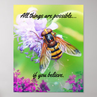 Póster Todas las cosas son posibles Bumble Bee Quote Matt